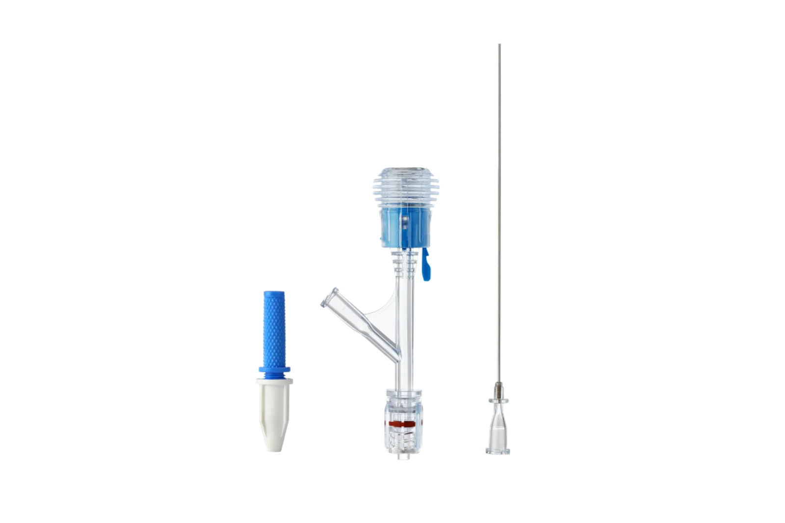 Push-Click Y connector kit with torque device and guidewire introducer